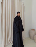 Black Open Abaya with Matching Premium Chiffon Hijab