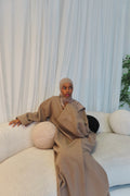 Oatmeal Open Abaya