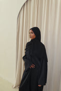 Black Open Abaya with Matching Premium Chiffon Hijab